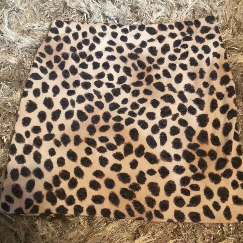 Express Leopard Print Mini Skirt